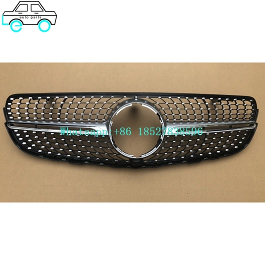 Front Bumper Grilles Grills For Benz GLC-CLASS X253 DIAMOND 2016+ Silver 