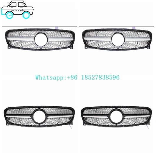 Front Bumper Grilles Grills For Benz GLA-CLASS X156 DIAMOND OLD 2013-2015 Silver 