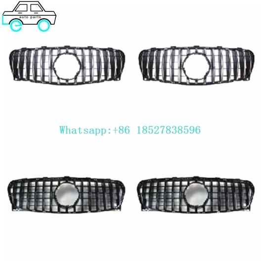 Front Bumper Grilles Grills For Benz GLA-CLASS X156 GTR NEW 2016+ Silver 