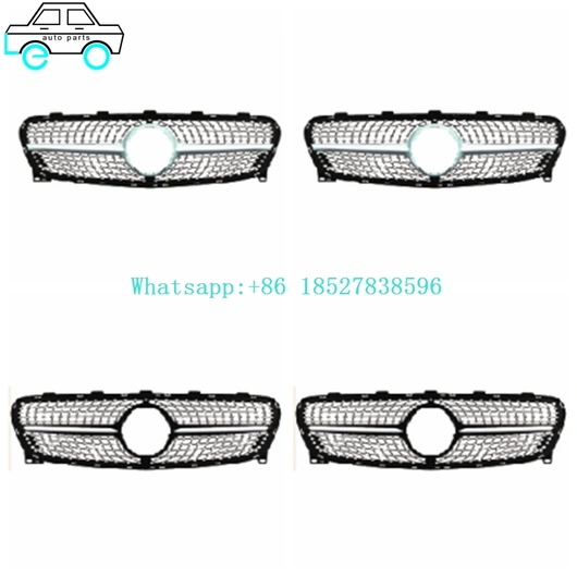 Front Bumper Grilles Grills For Benz GLA-CLASS X156 DIAMOND NEW 2016+ Silver 