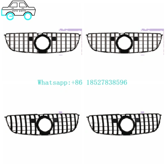 Front Bumper Grilles Grills For Benz GLS-CLASS 166 GTR 2015+ Silver 