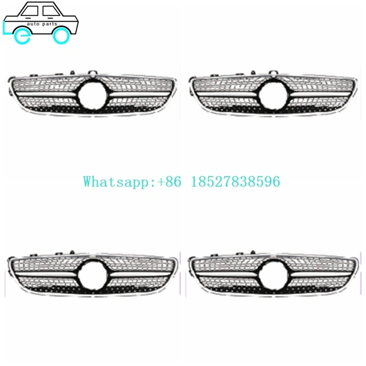 Front Bumper Grilles Grills For Benz CLS-CLASS W218 DIAMOND(WITH HOLE) 2016-2018 Silver 
