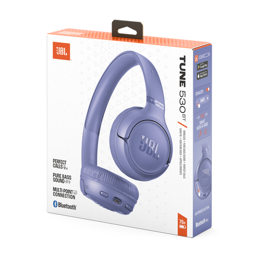 JBL Tune 530BT | Pure Bass Wireless On-Ear Headphones | 76H Battery