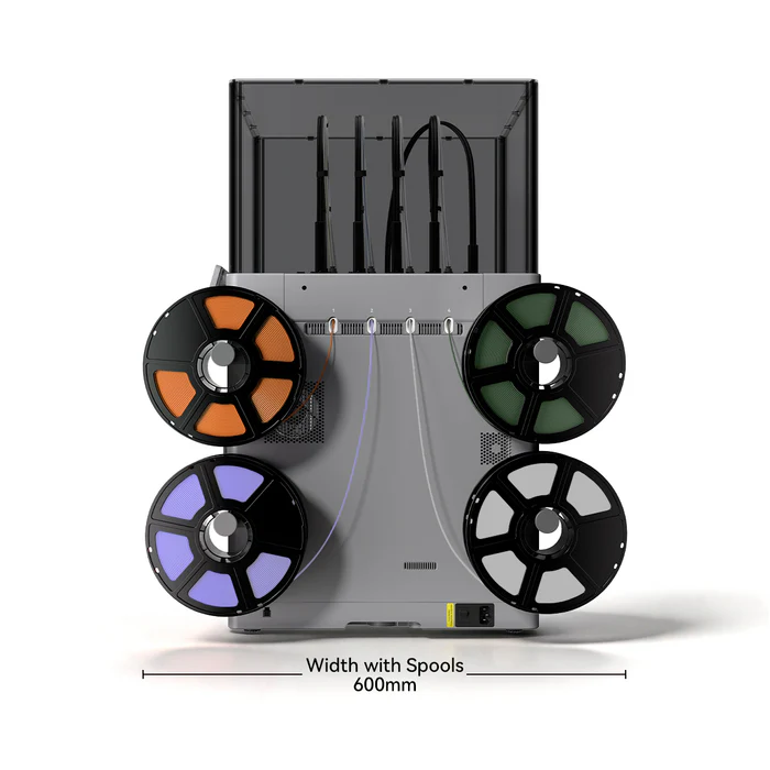 Flashforge Creator 5 Pro 3D Printer | Enclosed 4 Independent Toolheads Zero Purge Waste Multi-Color 3D Printing Machine
