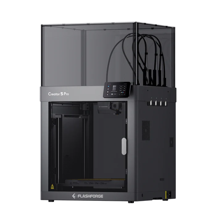 Flashforge Creator 5 Pro 3D Printer | Enclosed 4 Independent Toolheads Zero Purge Waste Multi-Color 3D Printing Machine