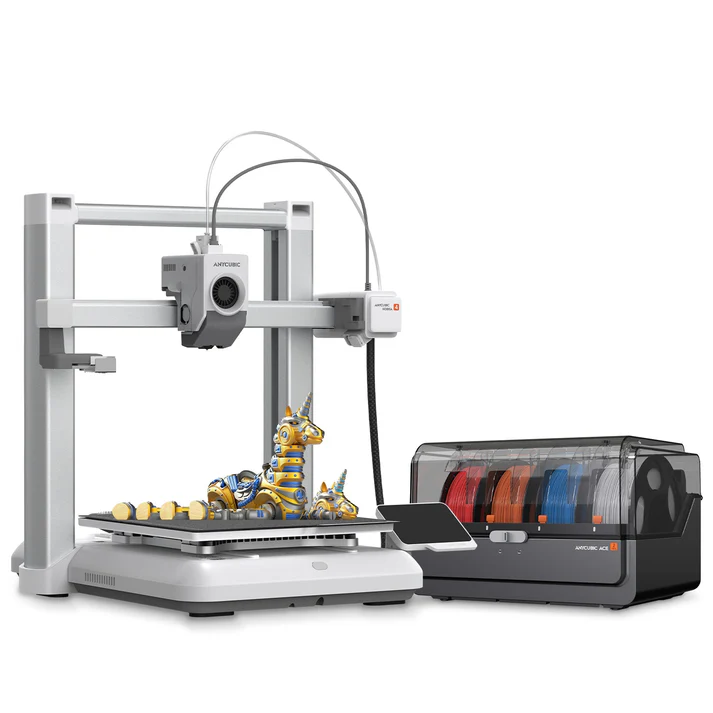 Anycubic Kobra 4 Combo 3D Printer | 8-Color Printing with Active Drying Filament Storage Hub