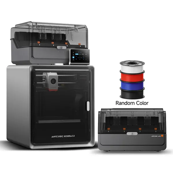 Anycubic Kobra S1 ACE 2 Pro Combo | Enclosed CoreXY 600mm/s High Speed Multi-Color 3D Printer