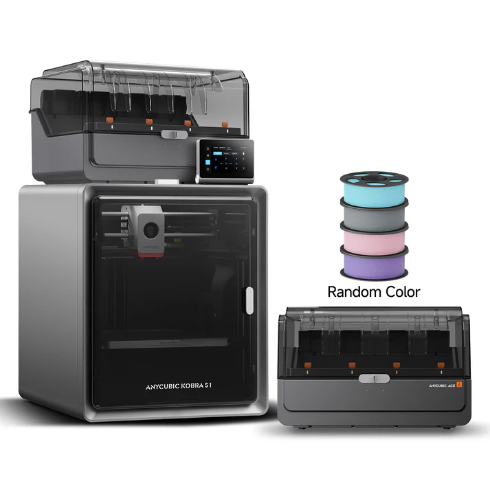 Anycubic Kobra S1 ACE 2 Pro Combo | Enclosed CoreXY 600mm/s High Speed Multi-Color 3D Printer