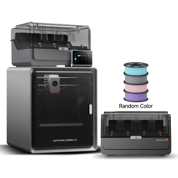 Anycubic Kobra S1 ACE 2 Pro Combo | Enclosed CoreXY 600mm/s High Speed Multi-Color 3D Printer