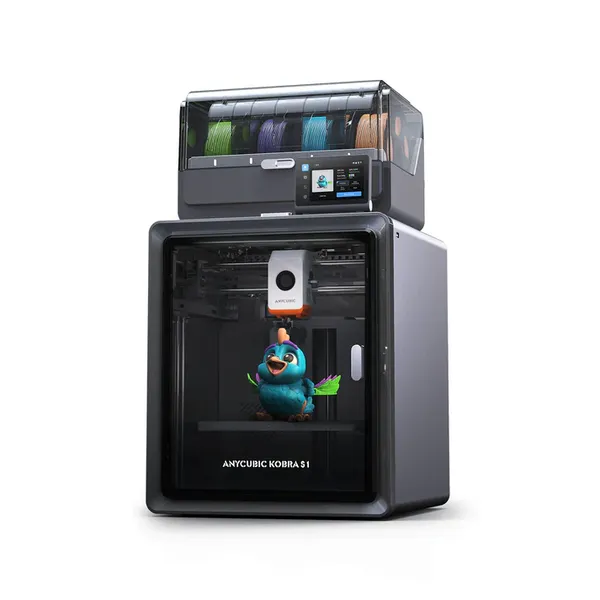 Anycubic Kobra S1 Combo 3D Printer | Enclosed CoreXY 600mm/s High Speed 4/8 Color Desktop 3D Printer