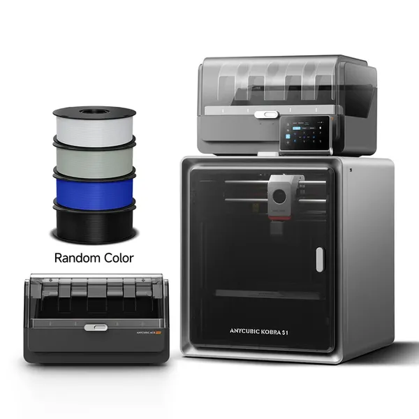 Anycubic Kobra S1 Combo 3D Printer | Enclosed CoreXY 600mm/s High Speed 4/8 Color Desktop 3D Printer