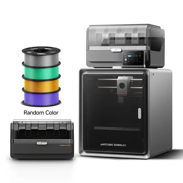 Anycubic Kobra S1 Combo 3D Printer | Enclosed CoreXY 600mm/s High Speed 4/8 Color Desktop 3D Printer