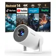 Magcubic HY300Pro Mini Portable Projector,Native 720P HD,200 ANSI Lumens,Android 14,180° Rotatable Body,Auto Vertical Keystone,35‑135 Inch Screen,WiFi 6 BT5.0 Home Outdoor Projector