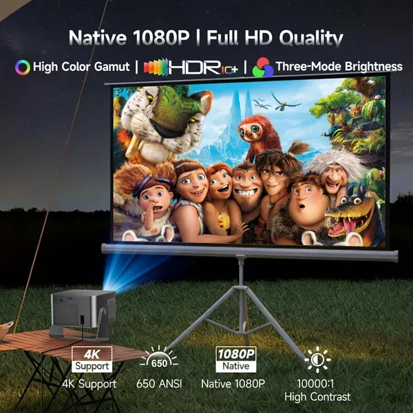 Magcubic HY350GT Smart Home Theater Projector,Native 1080P Full HD,650 ANSI Lumens,Google TV,Auto Focus & Auto Keystone,12W Speaker,40‑140 Inch Large Screen Home Cinema Projector