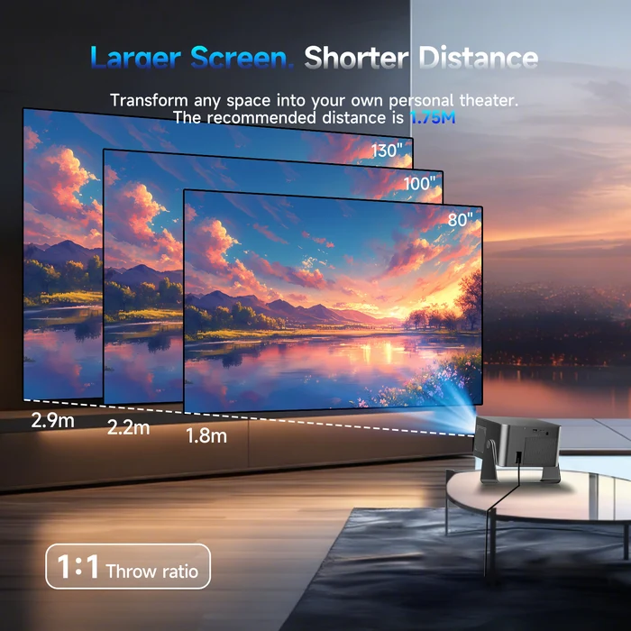Magcubic HY350GT Smart Home Theater Projector,Native 1080P Full HD,650 ANSI Lumens,Google TV,Auto Focus & Auto Keystone,12W Speaker,40‑140 Inch Large Screen Home Cinema Projector