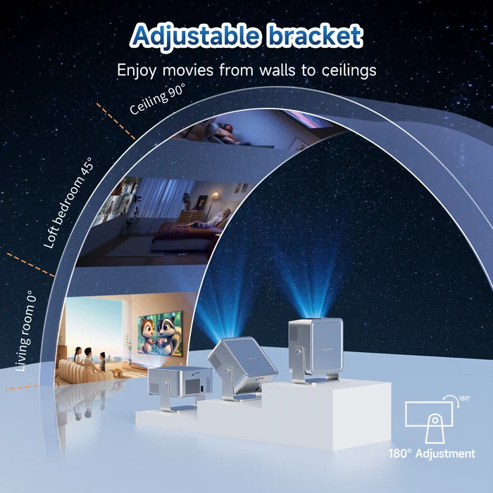 Magcubic HY450GT Google TV Smart Projector,Native 1080P Full HD,1100 ANSI Lumens,Auto Focus & Auto Keystone,Obstacle Avoidance,40‑140 Inch Large Screen Home Cinema Projector