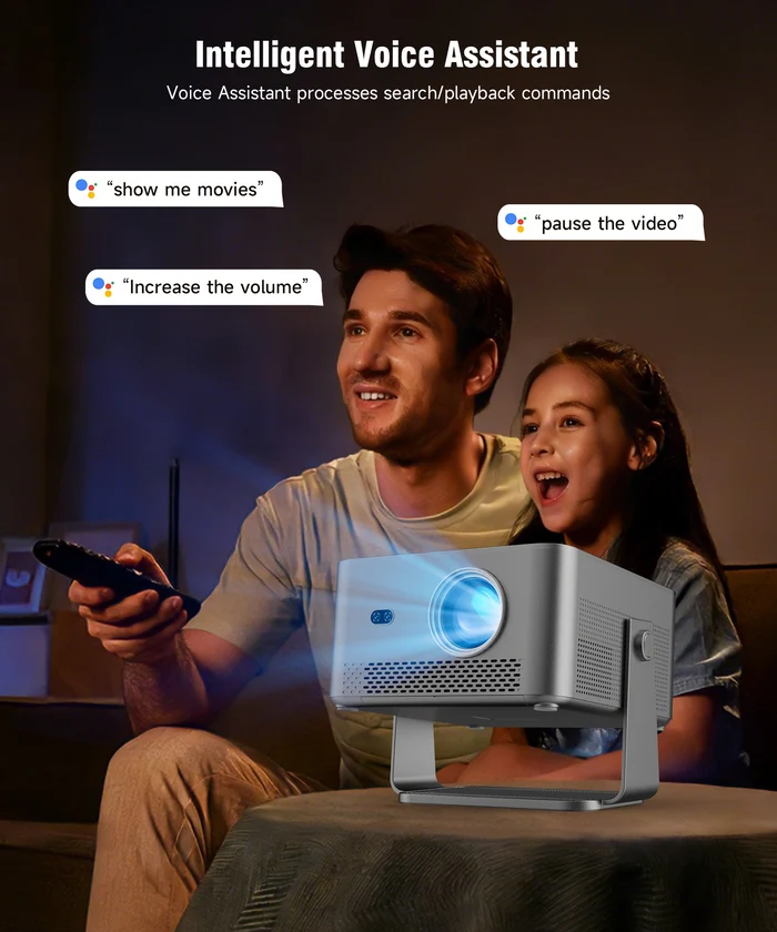 Magcubic HY450GT Google TV Smart Projector,Native 1080P Full HD,1100 ANSI Lumens,Auto Focus & Auto Keystone,Obstacle Avoidance,40‑140 Inch Large Screen Home Cinema Projector