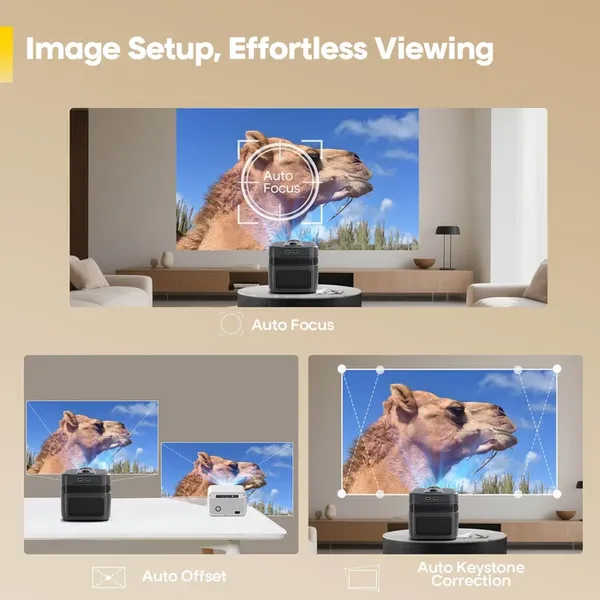 Magcubic HY450C Ultra Short Throw Projector,Native 1080P Full HD,900 ANSI Lumens,0.6:1 Throw Ratio,Android14,Auto Focus & Auto Vertical Keystone,WiFi6 BT5.4,50‑200 Inch Large Screen Home Theater Projector