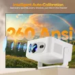 Magcubic HY300MAX Mini Portable Projector,Native 720P HD,260 ANSI Lumens,Android14,Auto Focus & Auto Vertical Keystone,WiFi6 BT5.4,35‑135 Inch Home Camping Travel Projector
