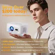 Magcubic HY300MAX Mini Portable Projector,Native 720P HD,260 ANSI Lumens,Android14,Auto Focus & Auto Vertical Keystone,WiFi6 BT5.4,35‑135 Inch Home Camping Travel Projector