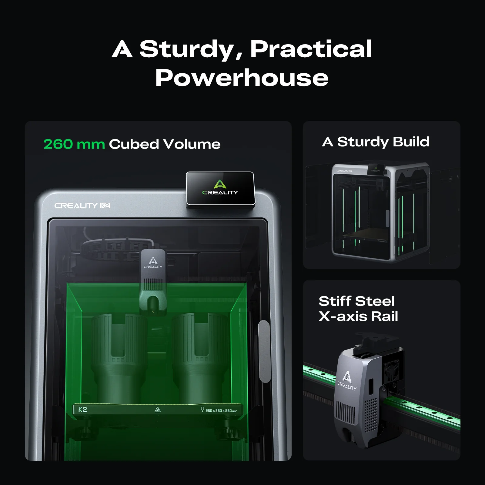 Creality K2 / K2 Combo 3D Printer | 16‑Color Multi‑Material High Speed Enclosed 3D Printer 260×260×260mm