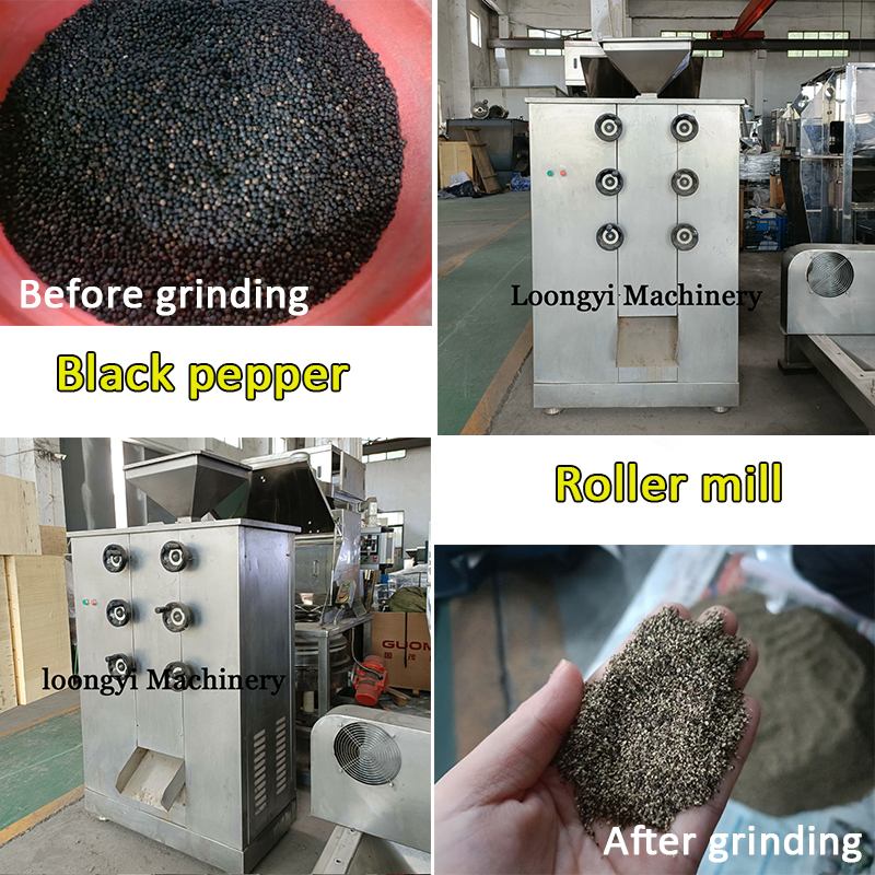 Black pepper Crushing by our Roller mill