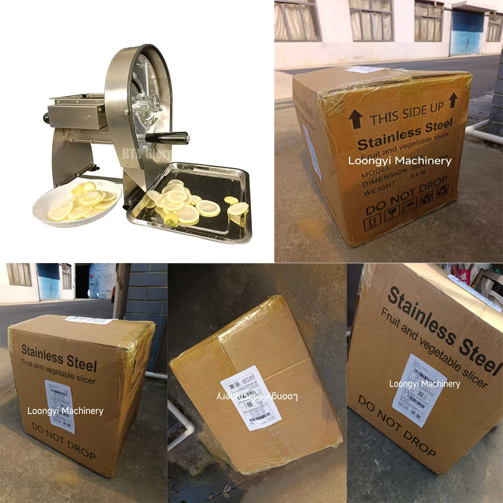 一台手动蔬菜水果切片机被发往美国  