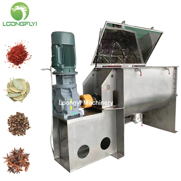 Industrial horizontal ribbon blender mixer fertilizer mixing equipment