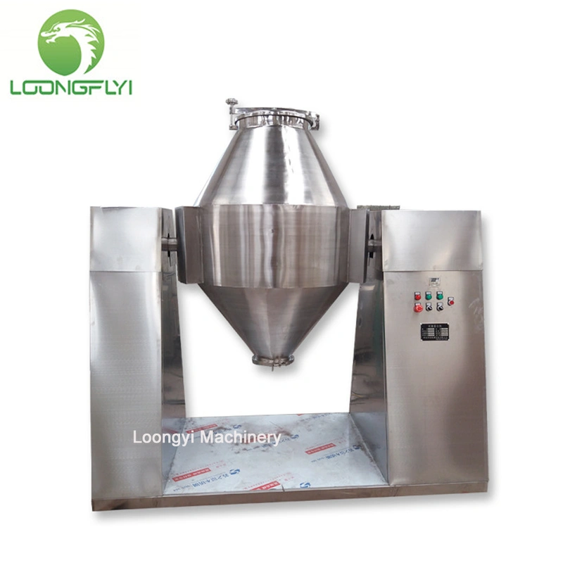 stainless steel tumbler vacuum rotary drum double cone mixer machine