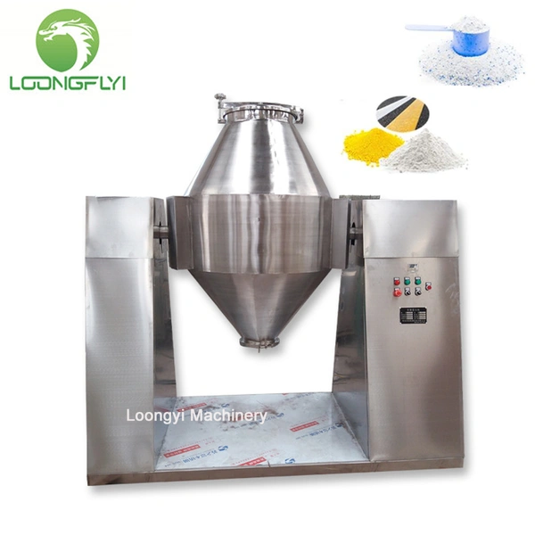 stainless steel tumbler vacuum rotary drum double cone mixer machine