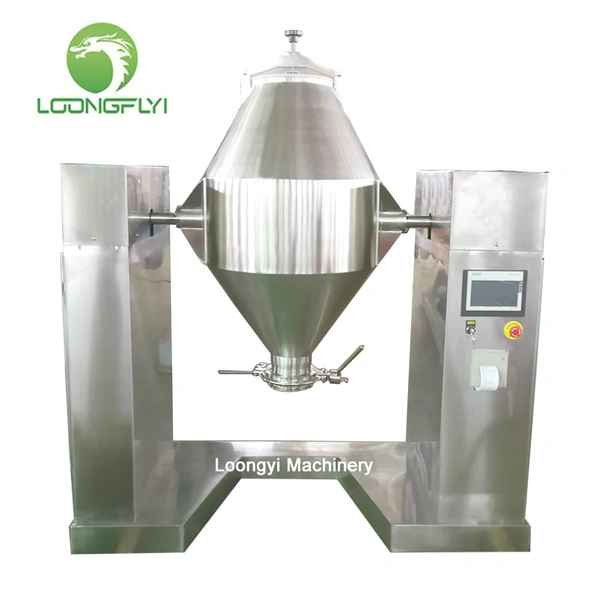 stainless steel tumbler vacuum rotary drum double cone mixer machine