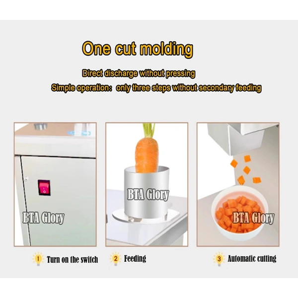 Electric automatic commercial carrot chopper dicer machine