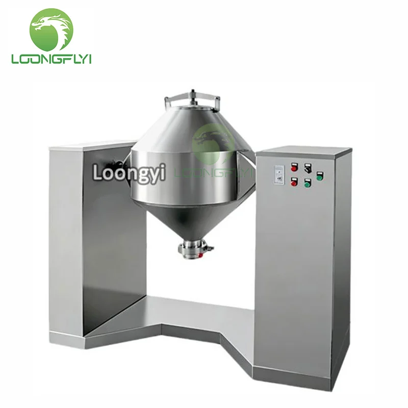 stainless steel tumbler vacuum rotary drum double cone mixer machine