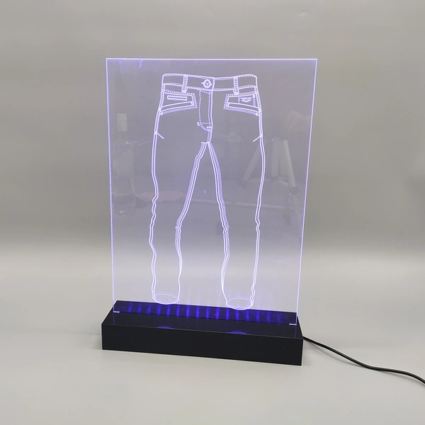 Edge-lit Light Sign,Acrylic table edge signage,Acrylic edge sign base
