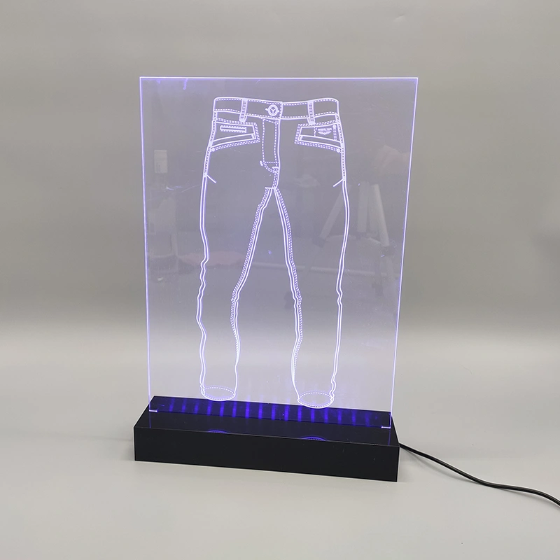 Edge-lit Light Sign,Acrylic table edge signage,Acrylic edge sign base