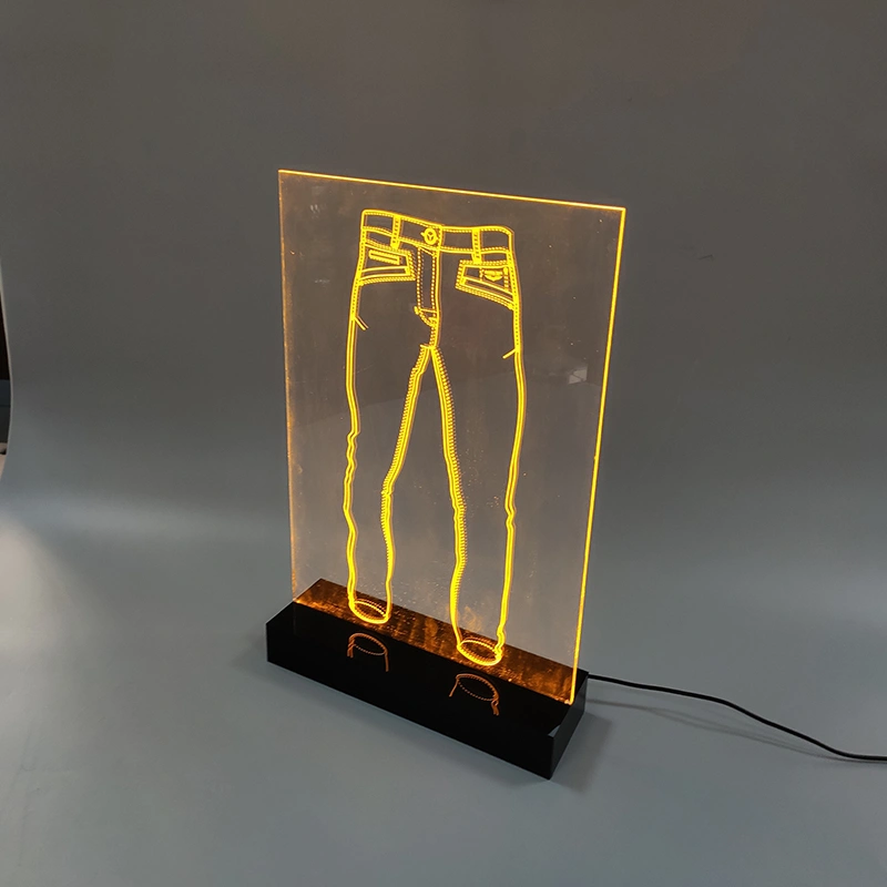 Edge-lit Light Sign,Acrylic table edge signage,Acrylic edge sign base