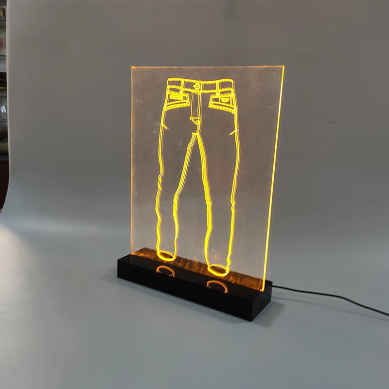 Edge-lit Light Sign,Acrylic table edge signage,Acrylic edge sign base