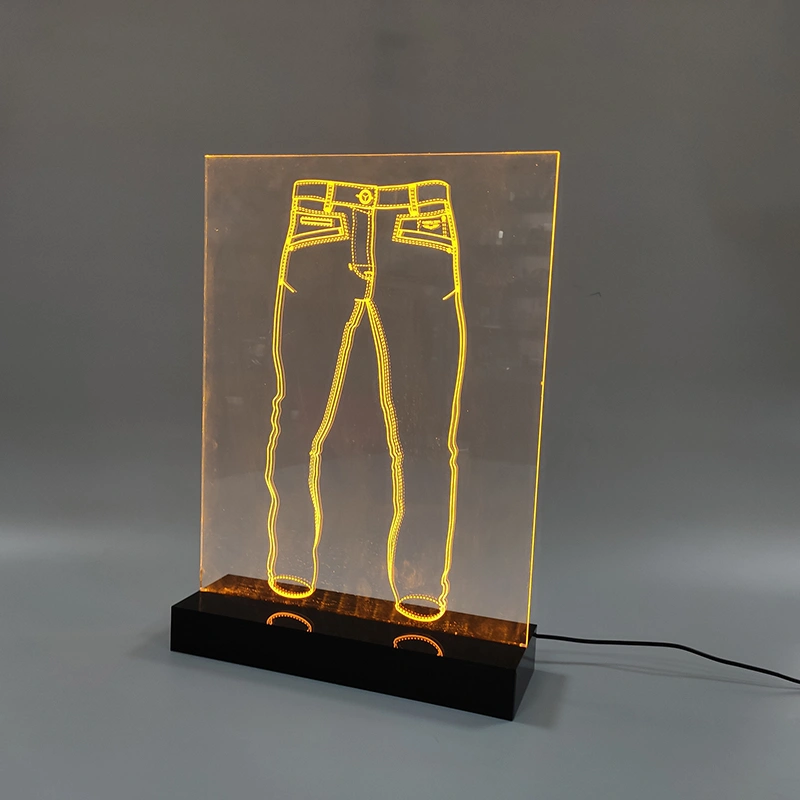 Edge-lit Light Sign,Acrylic table edge signage,Acrylic edge sign base