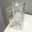 Acrylic Rotating Jewelry Stand Tower, Tabletop Jewelry Holder 