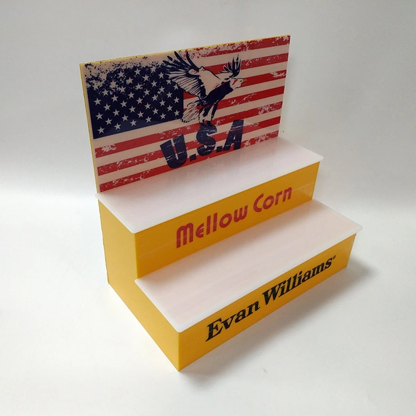 Acrylic 2 tier LED bottle display shelf