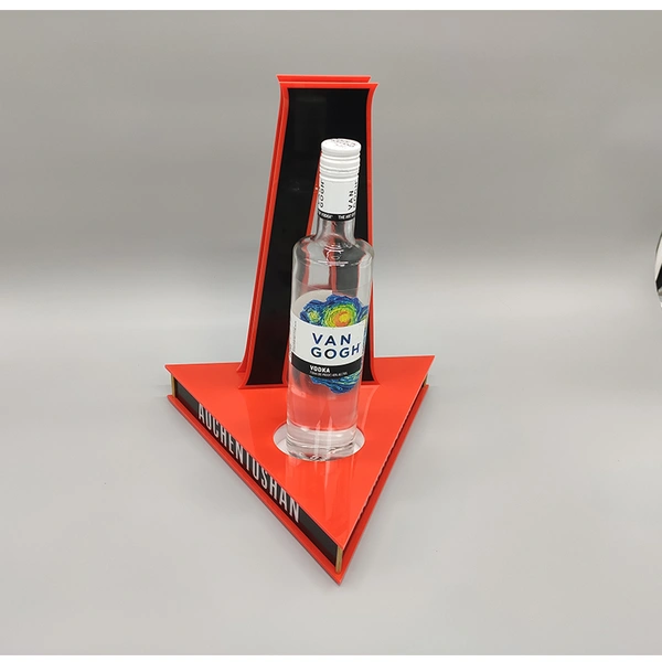 Acrylic LED triangle bottle display stand