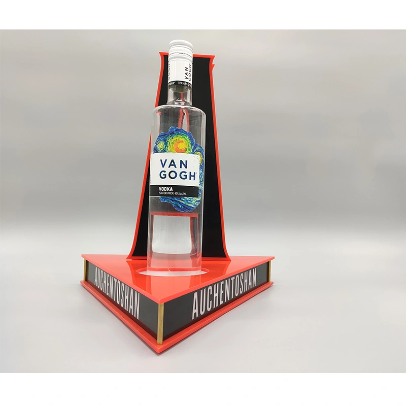Acrylic LED triangle bottle display stand