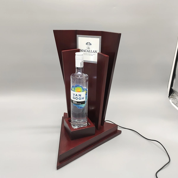 wood bottle glorifier, liquor bottle display 