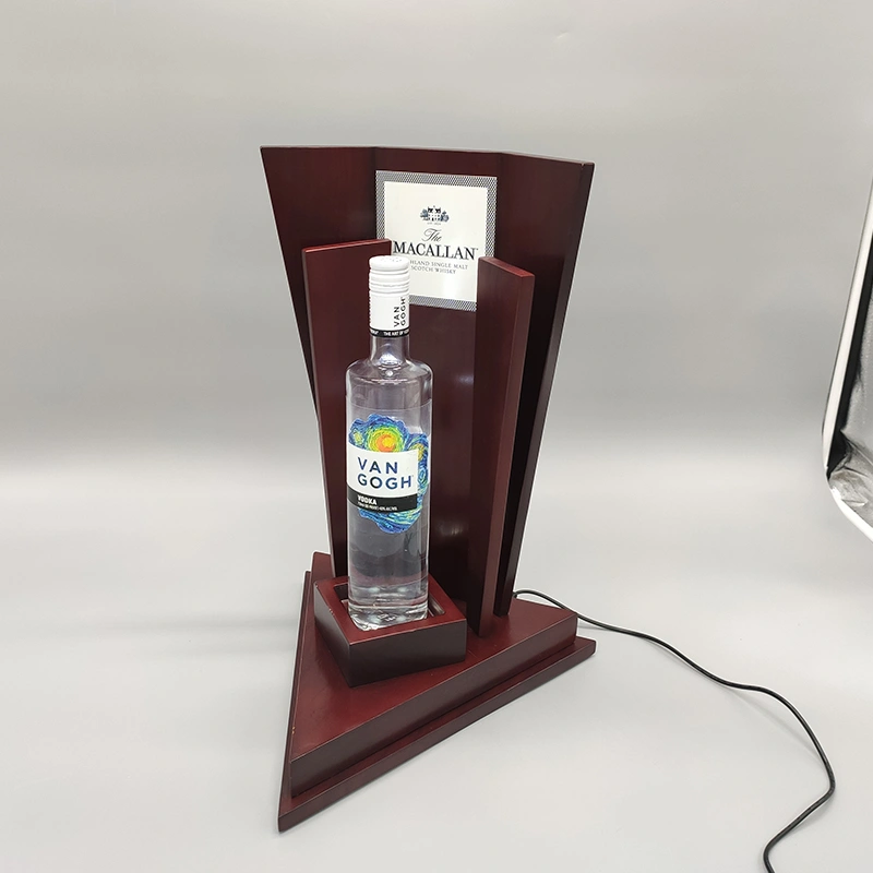wood bottle glorifier, liquor bottle display 