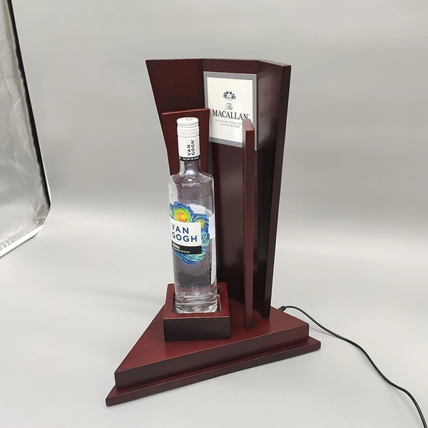 wood bottle glorifier, liquor bottle display 