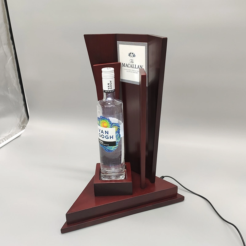 wood bottle glorifier, liquor bottle display 