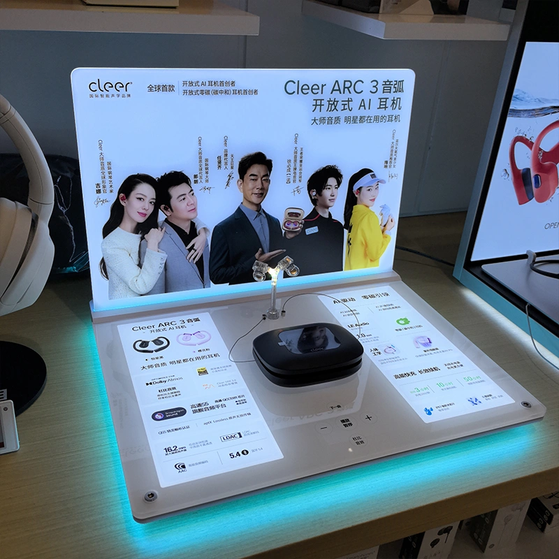 Acrylic LED Bluetooth earphone display Stand