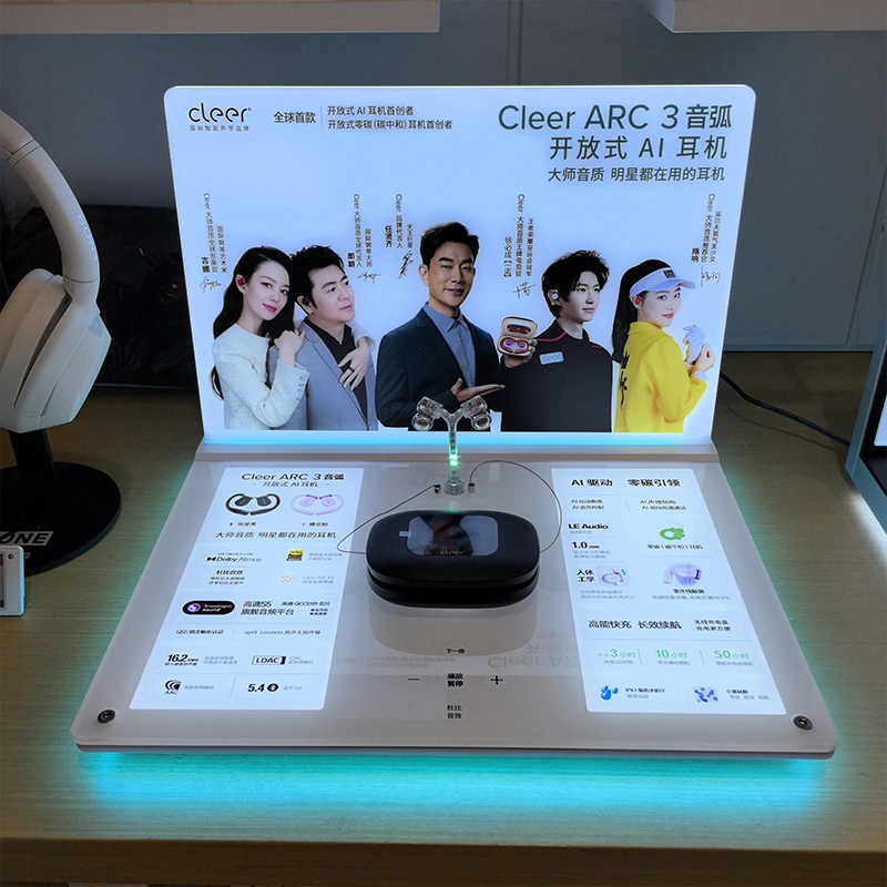 Acrylic LED Bluetooth earphone display Stand