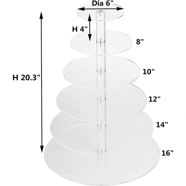 5 tier Acrylic cake Tower 
