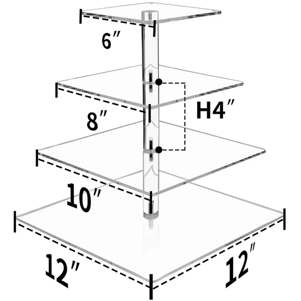 4 tier Acrylic cake Tower 